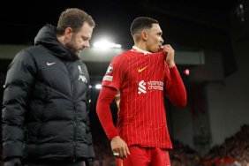 Trent Alexander-Arnold (right) was forced off against PSG on Tuesday night
