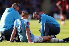 Haaland went down with an ankle injury