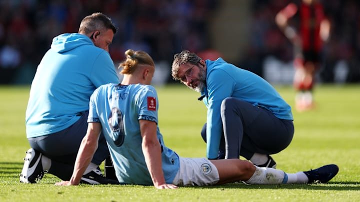 Haaland went down with an ankle injury